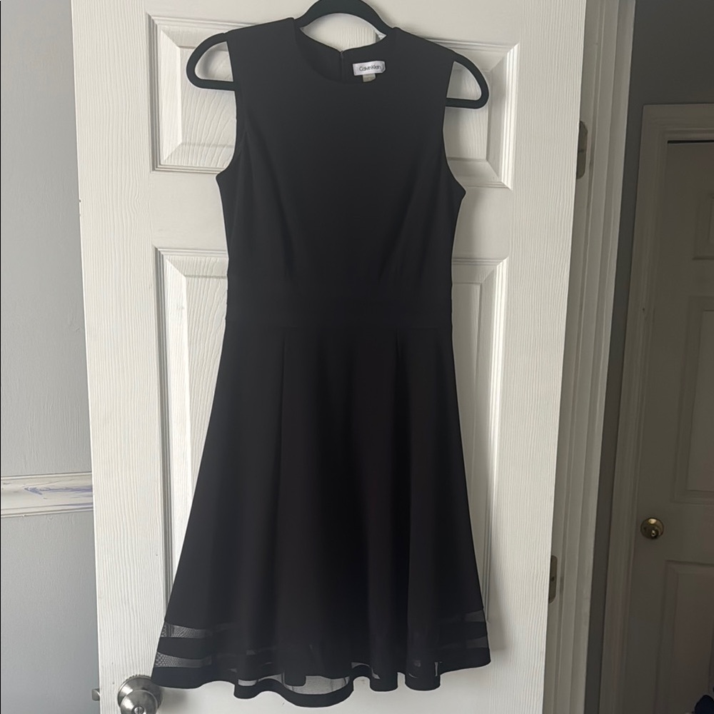 Calvin Klein Black Sleeveless A-line Mini Dress